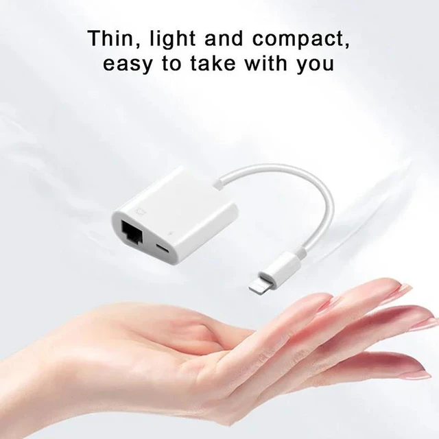 Alt view image 5 of 6 - WHITE Type-C to RJ45 Ethernet Adapter 100M Network Card with 60W PD Charging for Phones Laptops Tablets Stable NTCARD-AB12-WHITE-BJW5F