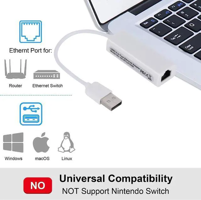 Alt view image 3 of 7 - 10/100Mbps USB Network Card USB 2.0 to Rj45 Lan Ethernet Adapter RTL8152B Network Card for PC Macbook Laptop Windows 7 8 10