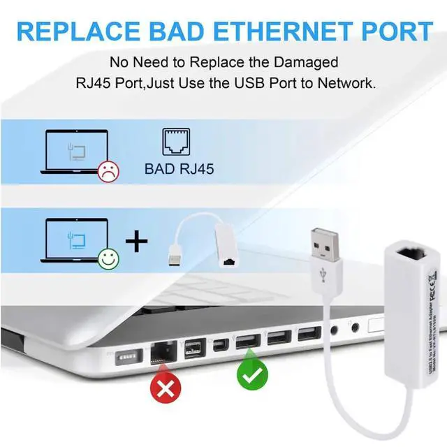 Alt view image 2 of 7 - 10/100Mbps USB Network Card USB 2.0 to Rj45 Lan Ethernet Adapter RTL8152B Network Card for PC Macbook Laptop Windows 7 8 10