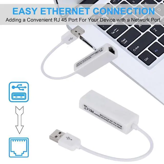 Alt view image 4 of 7 - 10/100Mbps USB Network Card USB 2.0 to Rj45 Lan Ethernet Adapter RTL8152B Network Card for PC Macbook Laptop Windows 7 8 10