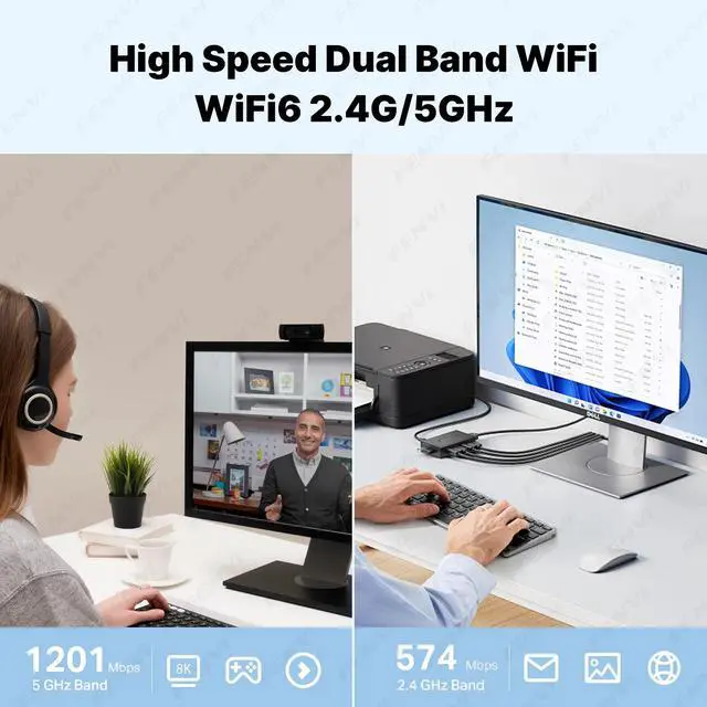 Alt view image 5 of 7 - WiFi 6 AX1800 USB3.0 Adapter Dual Band 2.4G/5Ghz Wireless WiFi Dongle Network Card WiFi6 USB Receiver For Laptop PC Windows10/11