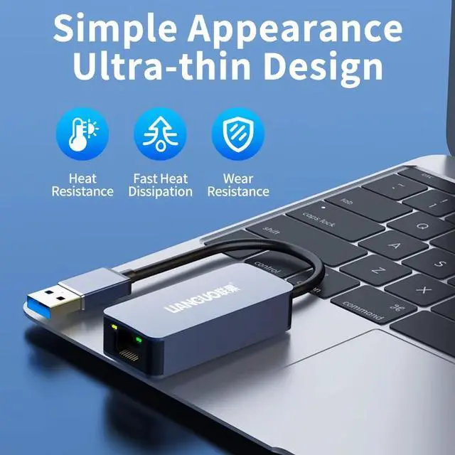 Alt view image 3 of 7 - LIANGUO 2500Mbps Ethernet Adapter USB 3.0 Type-C To RJ45 2.5G USB 3.0 Wired Adapter Converter LAN Network Hub for Windows/MAC