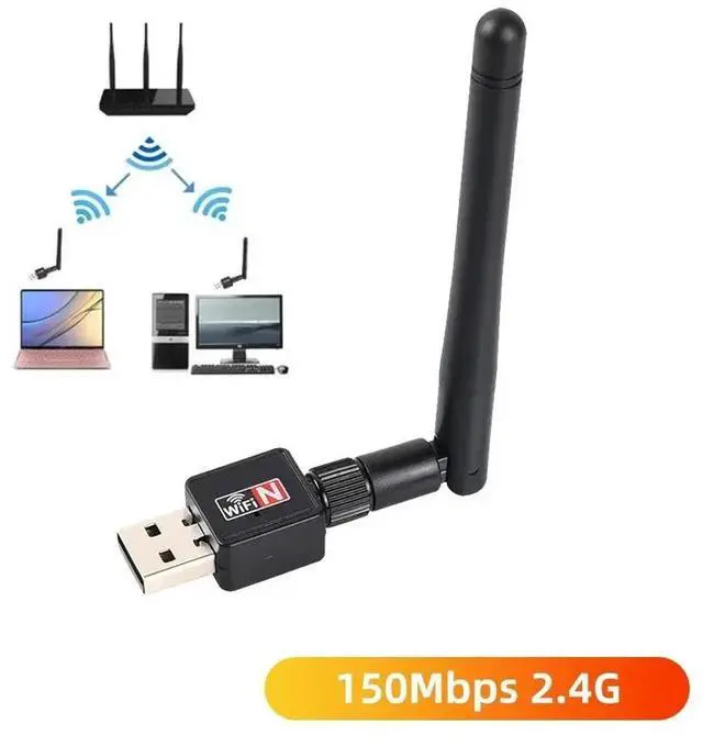 Main image of USB WiFi Adapter 150Mbps 2.4GHz Antenna USB 802.11n/g/b Ethernet Wi-Fi dongle USB LAN Wireless Network Card PC WiFi Receiver