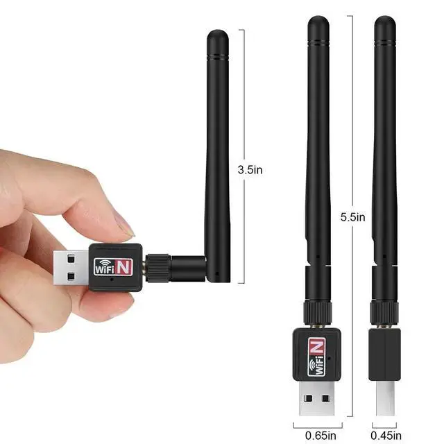 Alt view image 5 of 7 - USB WiFi Adapter 150Mbps 2.4GHz Antenna USB 802.11n/g/b Ethernet Wi-Fi dongle USB LAN Wireless Network Card PC WiFi Receiver