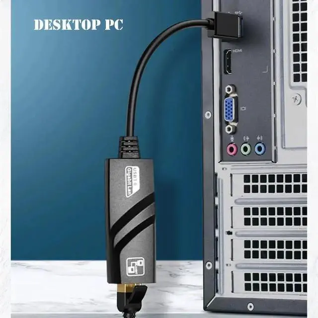Alt view image 6 of 7 - 10/100/1000Mbps USB 3.0 To RJ45 Network Adapter RTL8188 Lan Ethernet Adapter Network Card For Macbook Laptops Windows 8/10/OS/XP