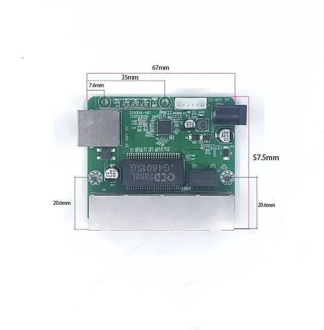 Alt view image 3 of 7 - Mini PCBA 6Ports Industrial switch module 10/100Mbps 12V-48V 10/100Mbps Ethernet