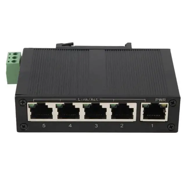 Alt view image 5 of 6 - AB97-5 Port 100Mbps Network Switch Ethernet Industrial Grade Switch Unmanaged Rail Type Industrial Network Splitter