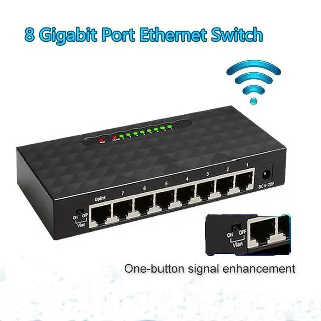 Alt view image 6 of 7 - 5/8 Port 1000Mbps Gigabit Network Switch Ethernet Smart Switcher High Performance RJ45 Hub Internet Splitter