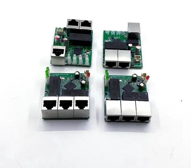 Main image of 3/4port Gigabit switch module 5V-24V is PCBA board 3/4port 10/100/1000m contact port mini switch module din 4pin cable