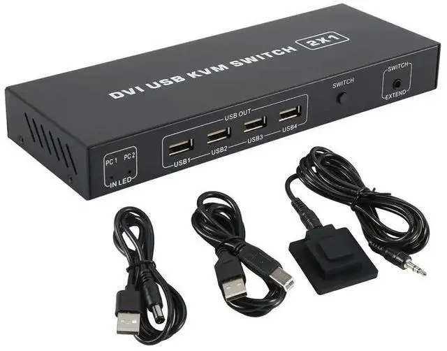 Main image of X49A-DVI KVM Switch 2-In-1 4K Two Computers Shared USB Keyboard Mouse Print Monitor Multi-Function Switching Screen