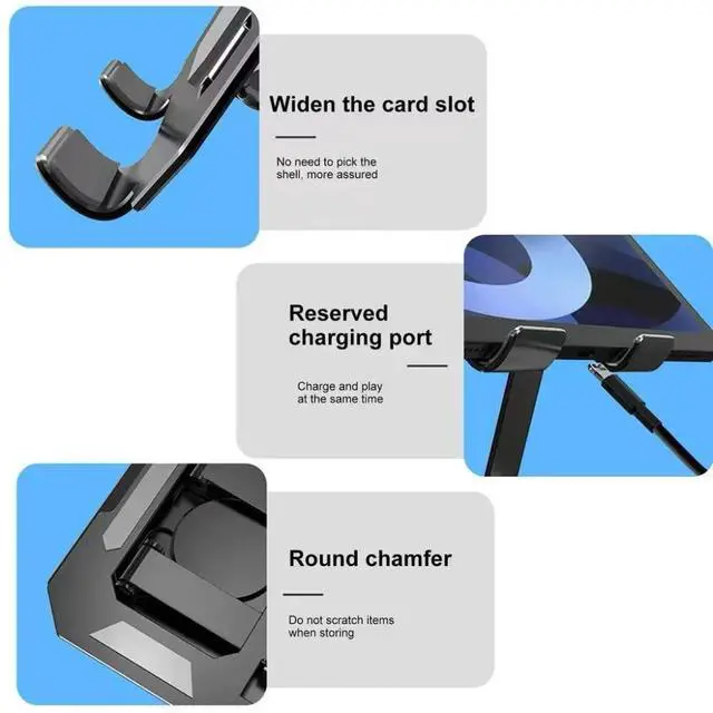 Alt view image 5 of 7 - Adjustable Tablet Stand 360 Degree Rotation Foldable Desktop Holder for 4.7 to 12 Inch Tablets and Laptops Olive