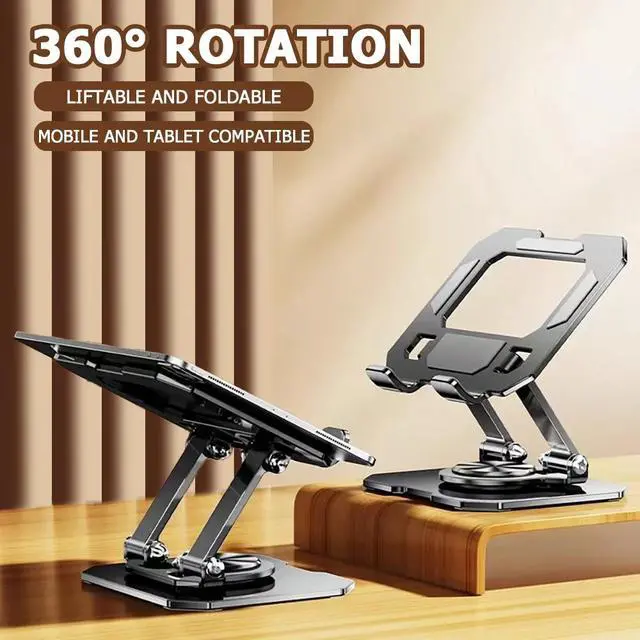 Alt view image 7 of 7 - Adjustable Tablet Stand 360 Degree Rotation Foldable Desktop Holder for 4.7 to 12 Inch Tablets and Laptops Olive