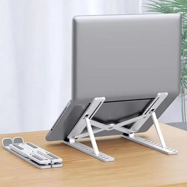 Alt view image 2 of 7 - Laptop Stand with Foldable Design, Adjustable Height, Silicone Anti-Slip Base, Hollow Heat Dissipation for 10-17 Inch Notebooks green