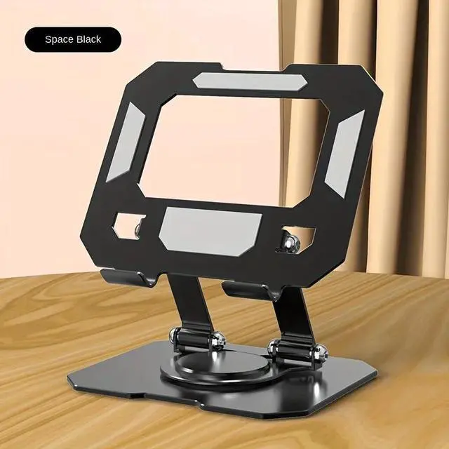 Main image of Tablet Stand 360 Rotatable Foldable Desktop Holder Compatible With 4.7 to 12 Inch iPad Pro Air Mini Adjustable Viewing Cradle Laptop black TABL-ST02-black-VKG5J