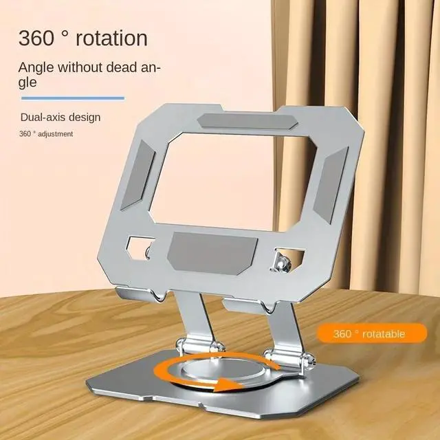 Alt view image 3 of 7 - Tablet Stand 360 Rotatable Foldable Desktop Holder Compatible With 4.7 to 12 Inch iPad Pro Air Mini Adjustable Viewing Cradle Laptop Olive TABL-ST01-Olive-AFDNR