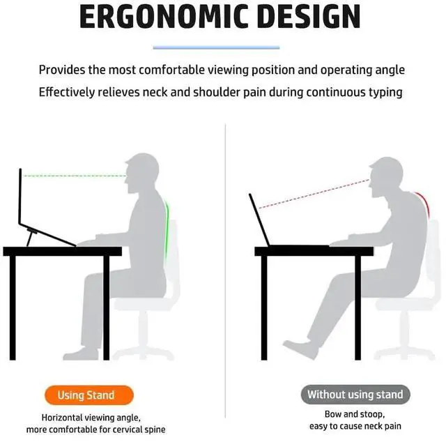 Alt view image 6 of 7 - Foldable Laptop Stand Plastic Height Adjustable Self Adhesive Base Compatible with Most Notebooks Ergonomic Keyboard Riser Portable Desk Support Adjustment Holder Mini Lifter Blue FOL-Blue-RH7BF
