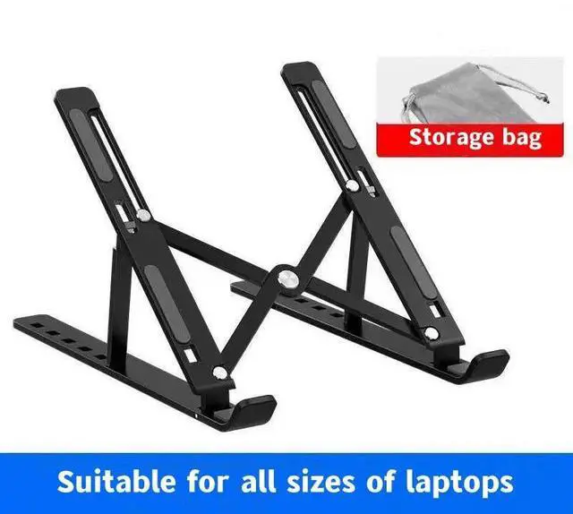 Main image of Aluminum Laptop Stand 6-Level Adjustable Foldable Ventilated Base Compatible With Laptops Tablets Up To 17 Inch Ergonomic Cooling Bracket 2.15in 17.3 inch Notebook Holder Accessories-Beige-9SC5A