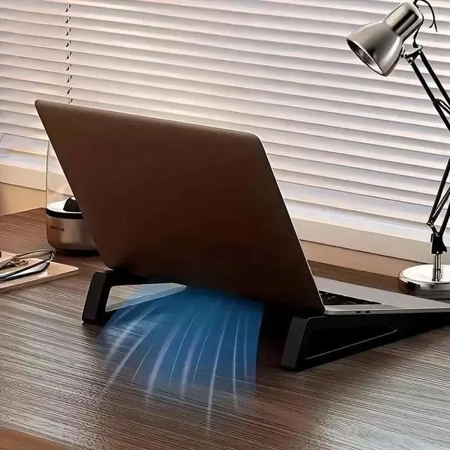 Alt view image 3 of 6 - Adjustable Laptop Stand with Tilt and Height Adjustment - Portable for MacBook, PC, Minimalist Design Ergonomic LAPTOP-01 black LAPTO-0101-black-RFBVP