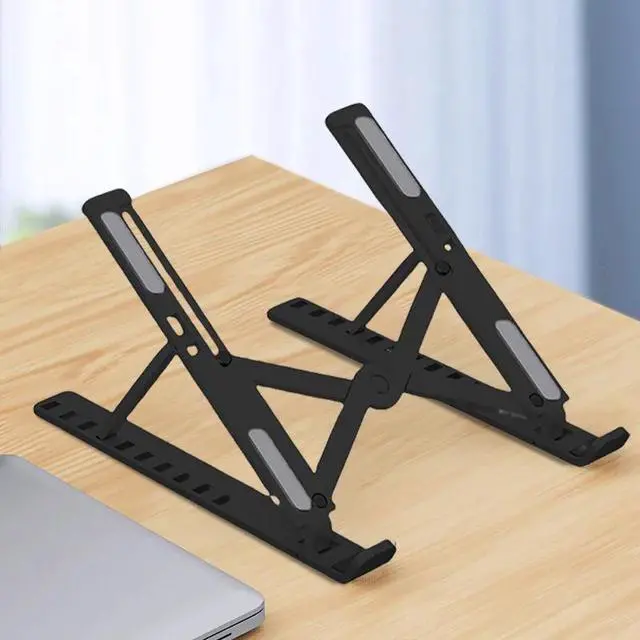 Main image of Foldable Laptop Stand Adjustable Ergonomic Notebook Holder Multi-Angle Support Bracket Heat Dissipation Aluminum Alloy switch Portable Tablet LPS-01 black LPSXX-0101-black-SZBML