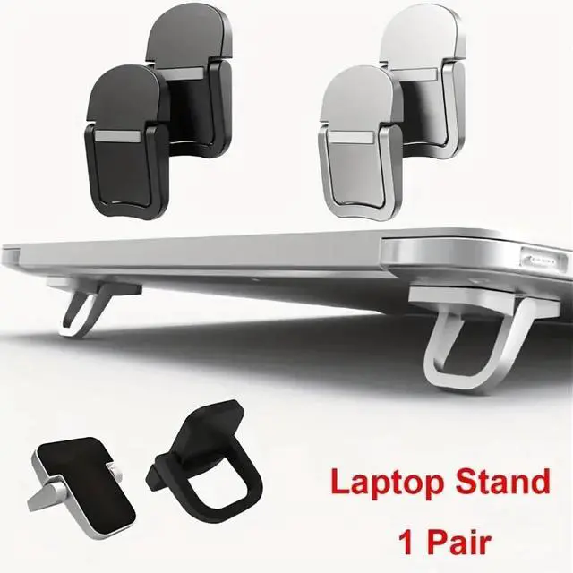 Alt view image 2 of 7 - Black Laptop Stand Adjustable Height Aluminum Alloy Cooling Holder for 10-17 inch Notebook, Keyboard Riser, Tablet & Phone Support LPSXX-1001-black-SZJXD
