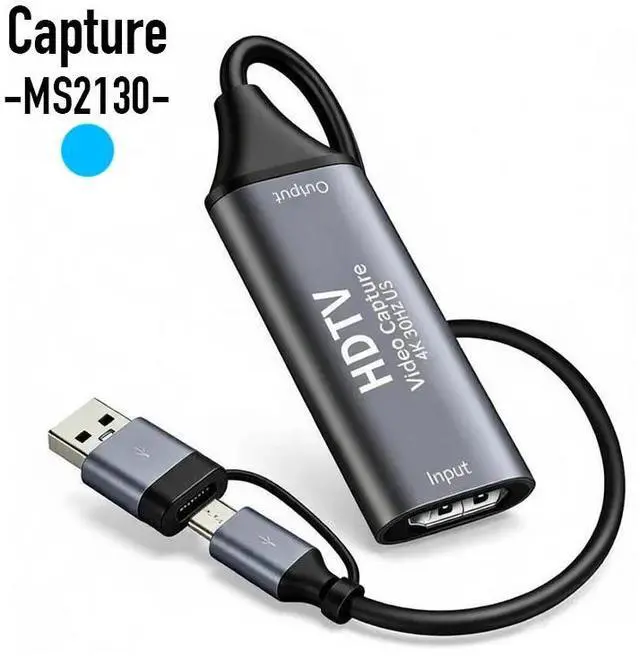 Alt view image 2 of 7 - MS2130 Type C USB3.0 Capture Card 4K/30Hz HDTV Video Grabber 1080@60Hz Game Recording Live Streaming Broadcast for PS4/5 Xbox GOLD MS213-CJ01-GOLD-U5JME