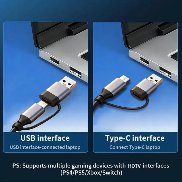 Alt view image 3 of 7 - MS2130 Type C USB3.0 Capture Card 4K/30Hz HDTV Video Grabber 1080@60Hz Game Recording Live Streaming Broadcast for PS4/5 Xbox GOLD MS213-CJ01-GOLD-U5JME