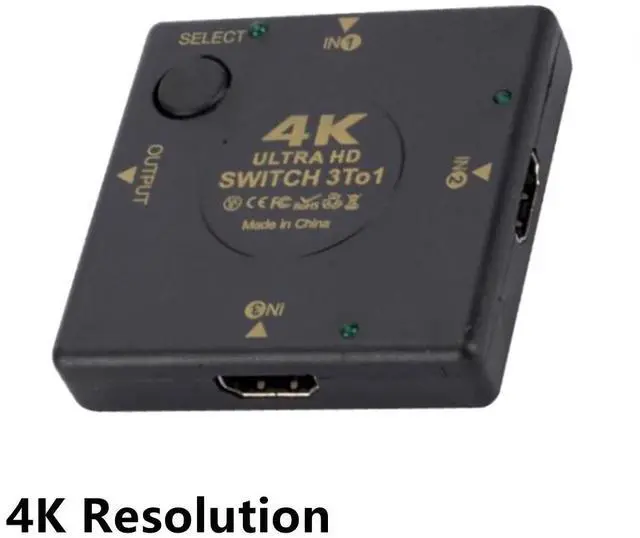 Main image of Black Splitter 3x1 Female Jack 4K 1080P for HDTV PS4 Xbox Laptop Manual Video Selector Box 3 Port HDMI HDMI-SW02-black-QXA52