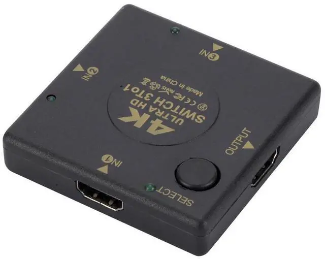 Alt view image 5 of 7 - Black Splitter 3x1 Female Jack 4K 1080P for HDTV PS4 Xbox Laptop Manual Video Selector Box 3 Port HDMI HDMI-SW02-black-QXA52
