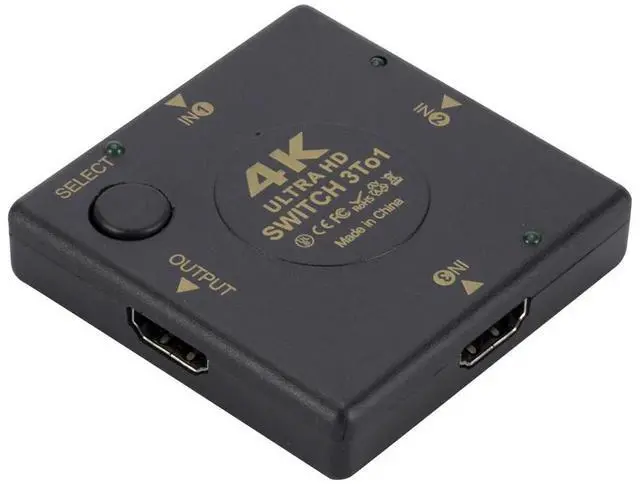 Alt view image 6 of 7 - Black Splitter 3x1 Female Jack 4K 1080P for HDTV PS4 Xbox Laptop Manual Video Selector Box 3 Port HDMI HDMI-SW02-black-QXA52