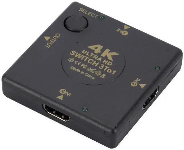 Alt view image 4 of 7 - Black Splitter 3x1 Female Jack 4K 1080P for HDTV PS4 Xbox Laptop Manual Video Selector Box 3 Port HDMI HDMI-SW02-black-QXA52