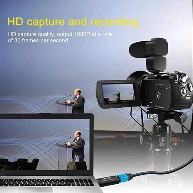 Alt view image 4 of 7 - WHITE USB 3.0 HDMI Video Capture Card 4K 1080P 60Hz YUV Output Compatible with DSLR Camcorder Action Camera for Live Streaming Gaming VCAP-HD01-WHITE-VBB84