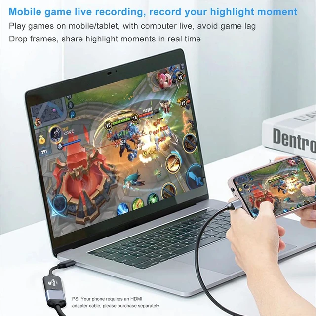 Alt view image 6 of 7 - Black USB C Video Grabber Box HDMI to USB C 2.0 4K Input 1080P Output PS4 Xbox Switch PC Laptop Game Capture Device VGCB-XY01-black-STEY8