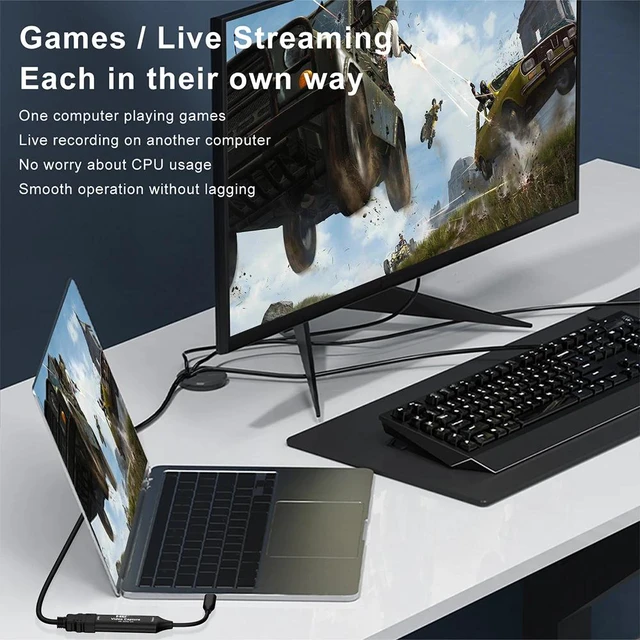 Alt view image 5 of 7 - Black USB C Video Grabber Box HDMI to USB C 2.0 4K Input 1080P Output PS4 Xbox Switch PC Laptop Game Capture Device VGCB-XY01-black-STEY8