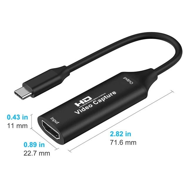 Alt view image 7 of 7 - Black USB C Video Grabber Box HDMI to USB C 2.0 4K Input 1080P Output PS4 Xbox Switch PC Laptop Game Capture Device VGCB-XY01-black-STEY8