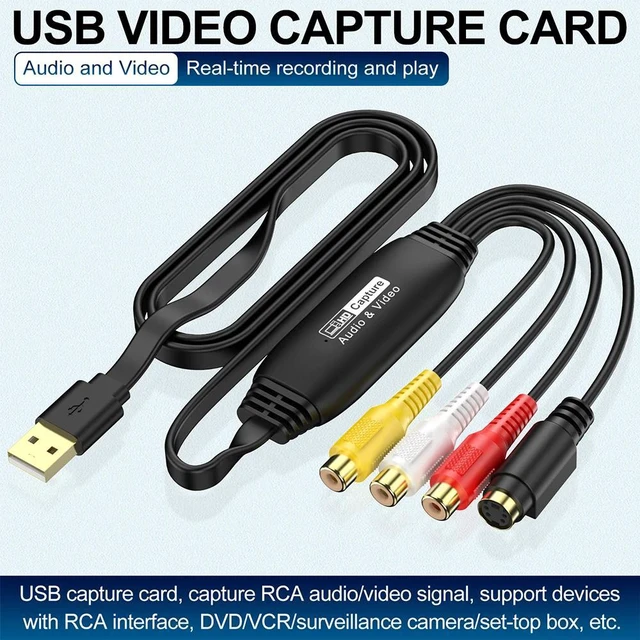 Alt view image 3 of 7 - GOLD USB2.0 Video Capture Card VHS TV DVD VCR Audio Capture Adapter RCA to USB Video Converter 1080P for Mac PC USB2.0-1080P USB2.-1001-GOLD-ULASJ