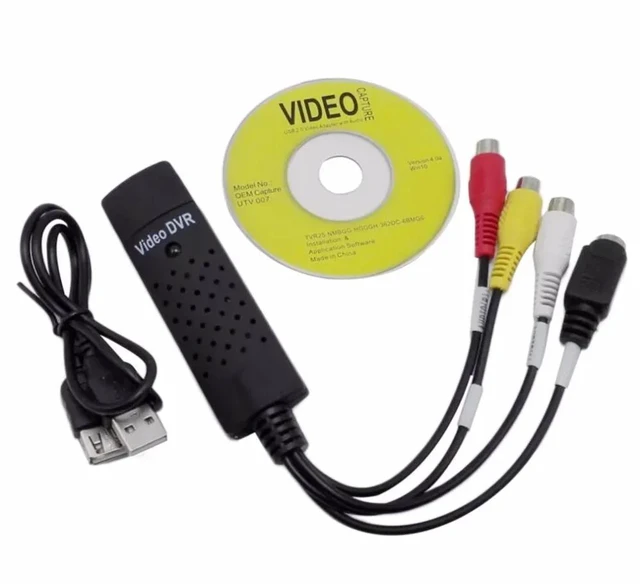 Main image of GOLD USB Video Capture Card RCA S-Video NTSC PAL 720x480 Windows 10 8 7 XP Analog to Digital Converter for VHS Camcorder VHSR-CD12-GOLD-6AHLY