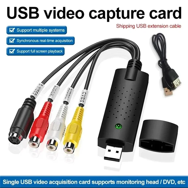 Alt view image 2 of 7 - USB Video Capture Card RCA S-Video to USB 2.0 720x480 NTSC PAL Windows PC VHS VCR Camcorder to Digital Converter Black VCAP-CJ01-black-MNEC6