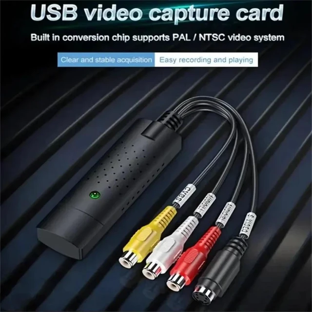 Alt view image 3 of 7 - USB Video Capture Card RCA S-Video to USB 2.0 720x480 NTSC PAL Windows PC VHS VCR Camcorder to Digital Converter Black VCAP-CJ01-black-MNEC6