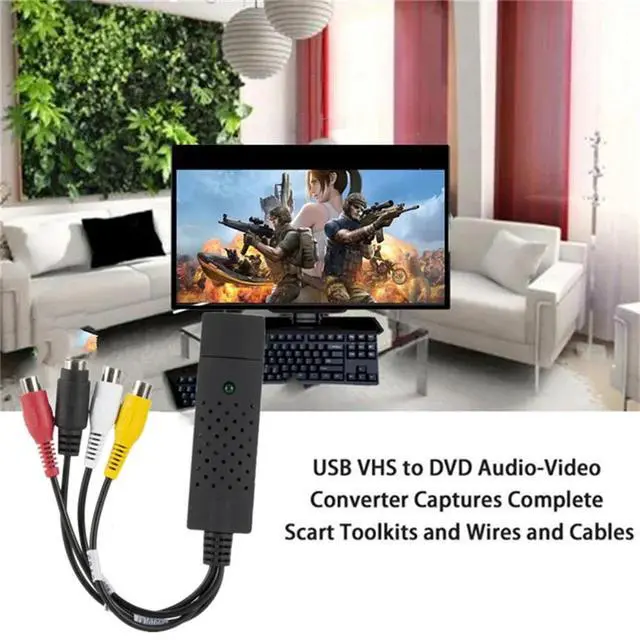Alt view image 6 of 7 - USB Video Capture Card RCA S-Video to USB 2.0 720x480 NTSC PAL Windows PC VHS VCR Camcorder to Digital Converter Black VCAP-CJ01-black-MNEC6