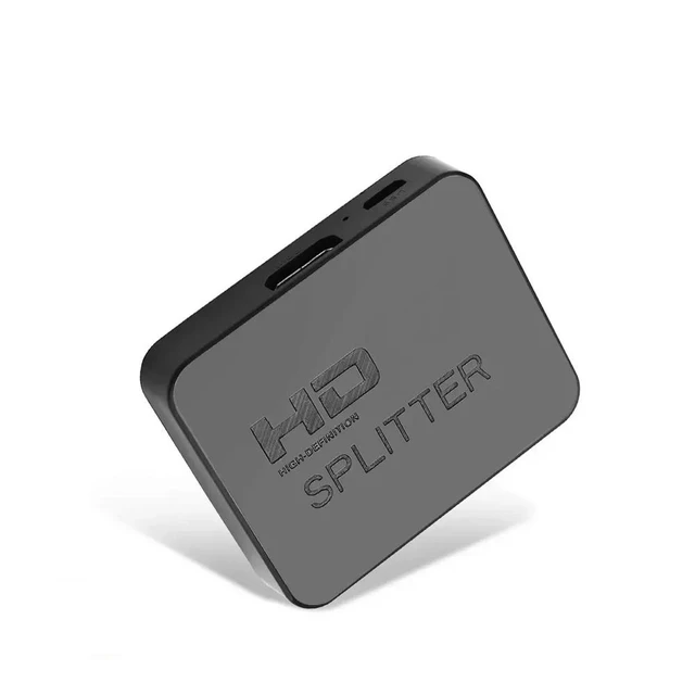 Alt view image 4 of 7 - Enclosure 1x2 HDMI Splitter 4K 1080P 3D Compatible PC Monitor Projector Laptop TV Dual Display Video Distributor Black HMSP-BL01-black-4CHAW