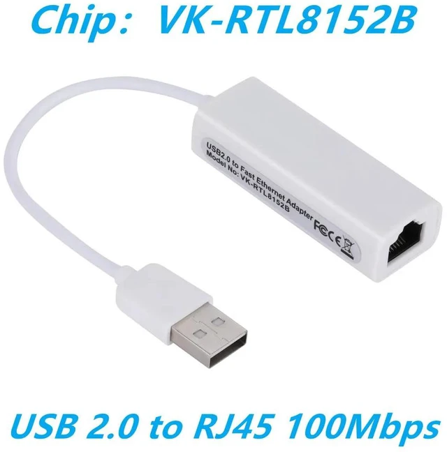Main image of Black RJ45 Ethernet Network Adapter 10/100Mbps Fast Ethernet Card for PC Laptop Macbook Windows 7 8 10 RTL8152B USB 2.0 to RTL81-CJ02-black-RPPDY