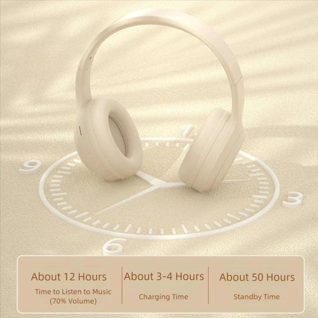 Alt view image 4 of 7 - Khaki 8Hr Battery HD Mic TF AUX Support Sports Gaming Active Noise Cancellation Over-Ear Wireless Bluetooth Headphones Bluetooth 5.0 BTWHX-A103-khaki-2JGER