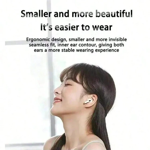 Alt view image 6 of 7 - WHITE TWS Bluetooth 5.3 Wireless Earbuds Headphones with Charging Case, Touch Control, Noise Isolating, IPX4 Waterproof, 30H Playtime TWS-BT53-WHITE-SN7S4