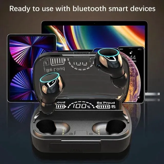 Alt view image 3 of 6 - TWS Wireless Earbuds Bluetooth 5.3 IPX7 Waterproof 20mm Drivers 1000mAh Case For All Smartphones Active Noise Cancellation Sports Headset Black EARB-BK01-black-UFBDP