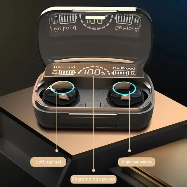 Alt view image 6 of 6 - TWS Wireless Earbuds Bluetooth 5.3 IPX7 Waterproof 20mm Drivers 1000mAh Case For All Smartphones Active Noise Cancellation Sports Headset Black EARB-BK01-black-UFBDP