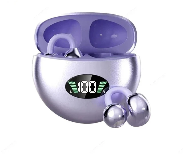 Main image of PURPLE High Sound for Xiaomi Earbuds LED Display Headphones Music Sports Headset Q71T-00 Wireless Bluetooth Earphones Clip-on Q71 Earphone Q71TX-0003-PURPLE-AXZ6Z