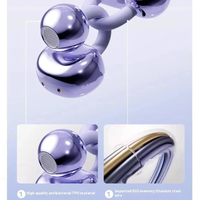 Alt view image 7 of 7 - Black Clip-on Q71 Earphone High Sound for Xiaomi Earbuds LED Display Headphones Music Sports Headset Q71T-00 Wireless Bluetooth Earphones Q71TX-0002-black-GXAKL