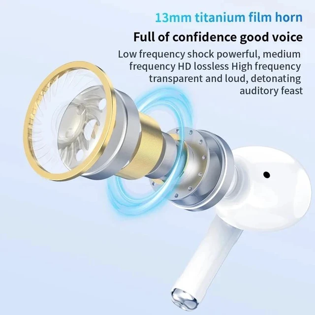 Alt view image 6 of 7 - Blue Earbuds, 72H Battery Life, Dual Drivers, Bluetooth 5.0, Wireless Charging Case, Compatible with iOS Android, Stereo Sound Shade TWS Wireless PROANC-BL02-Blue-Z5PCF