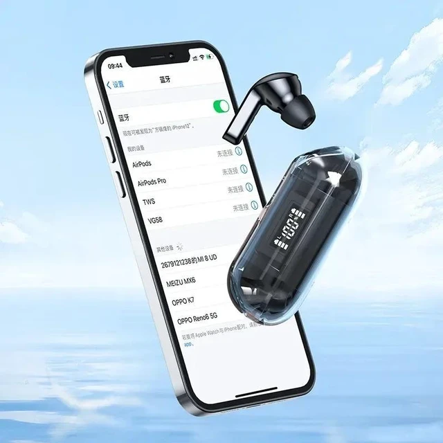Alt view image 5 of 7 - Green Bluetooth 5.3 Chip, LED Power Display, IPX7 Waterproof Touch Controls for Phone Gaming Wireless Earphones featuring TWSB-AC02-green-XAUAZ
