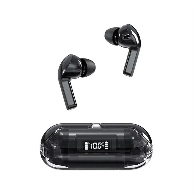 Main image of Black 5.3, LED Screen Case, IPX7 Waterproof Touch Buttons for Sports Music Noise Canceling Earbuds equipped with Bluetooth TWSB-AC03-black-WCTCF